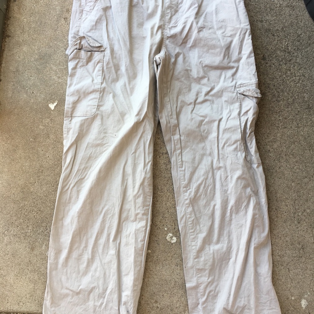 Light Beige retro straight leg Cargo Pants